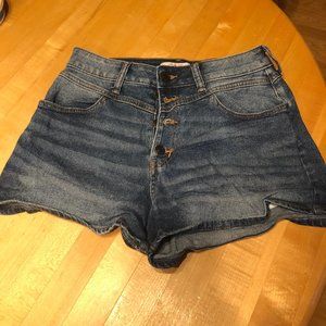 Button Front Denim Shorts, Sz 9/29